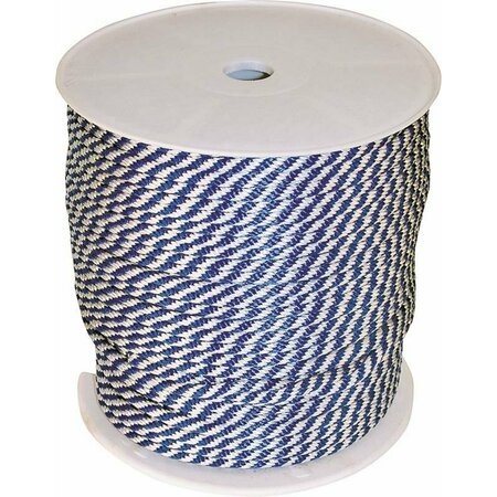 LEHIGH GROUP/CRAWFORD PROD Wellington Derby Rope, 3/8 In Dia, 500 Ft L, 183 Lb Working Load, Polypropylene, Blue/White 46446